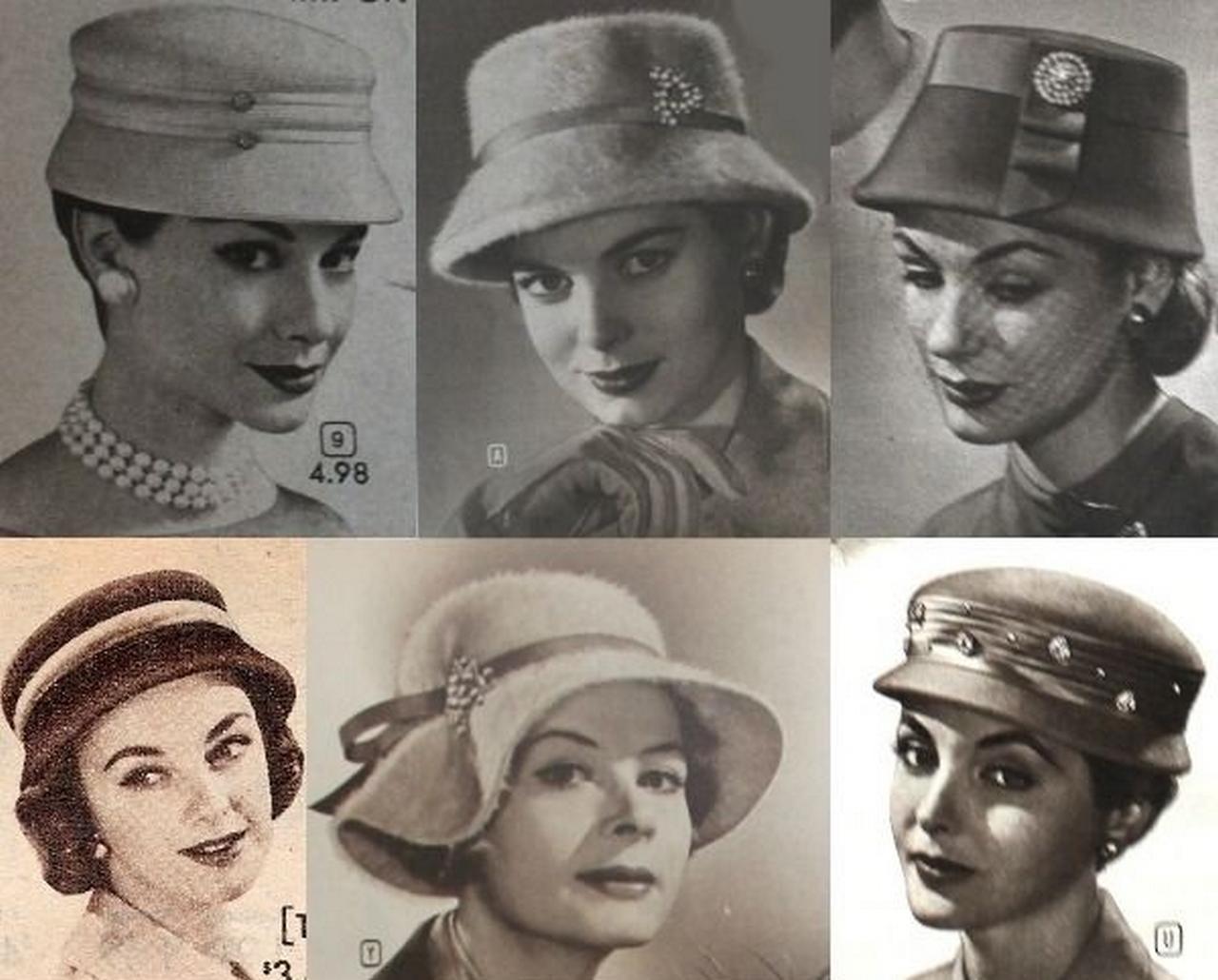 Шляпки в 1950-х годах, фото